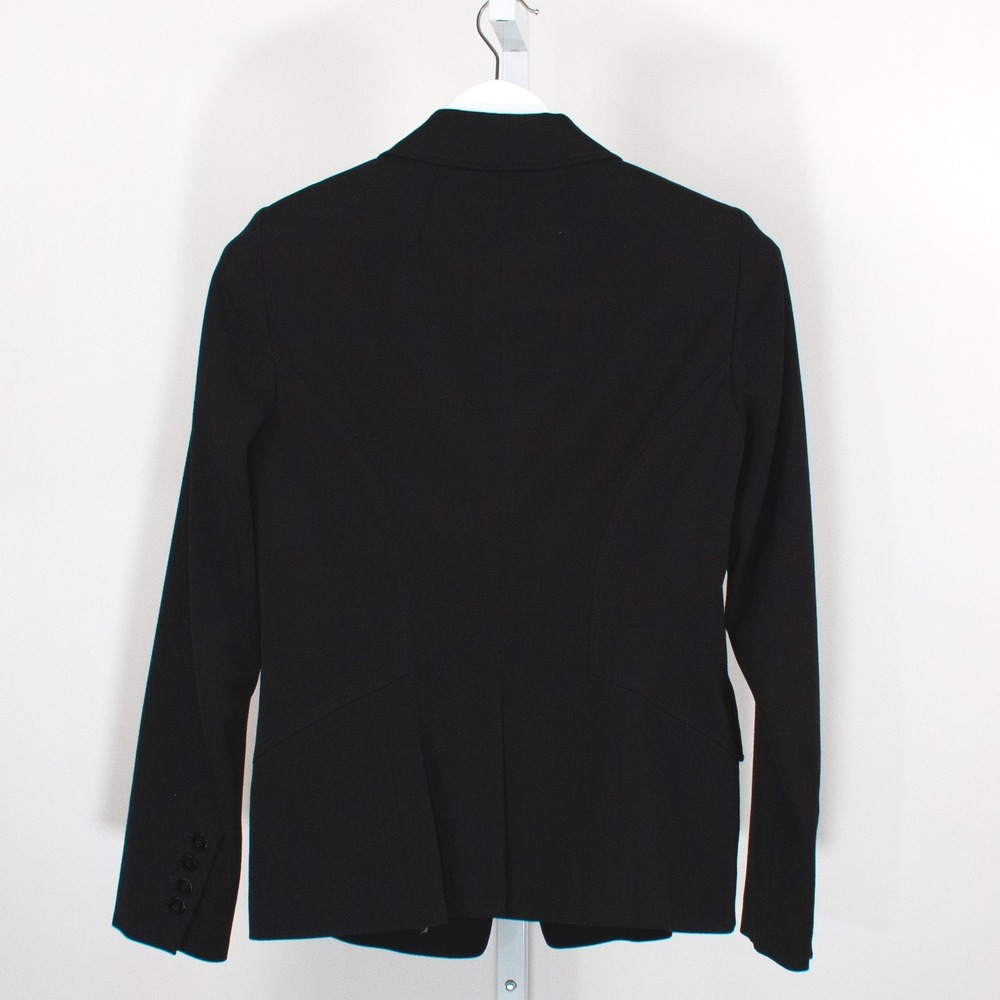 White House‎ Black Market Black One Button Blazer Suit Jacket Size 4 - Picture 2 of 11